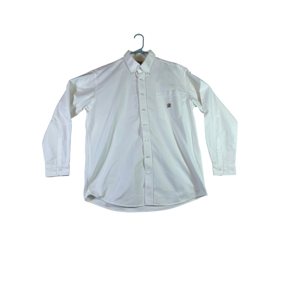 Cinch Western Shirt Mens Large White Logo Cotton Long Sleeve Cowboy Button Down